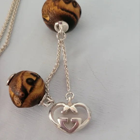 GUCCI Sterling Silver Bamboo Necklace